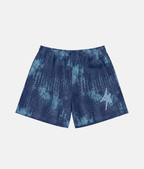 Short de sport 4Handle blue x-ray avec motif tie-dye reptile bleu, logo 4Handle imprimé.
