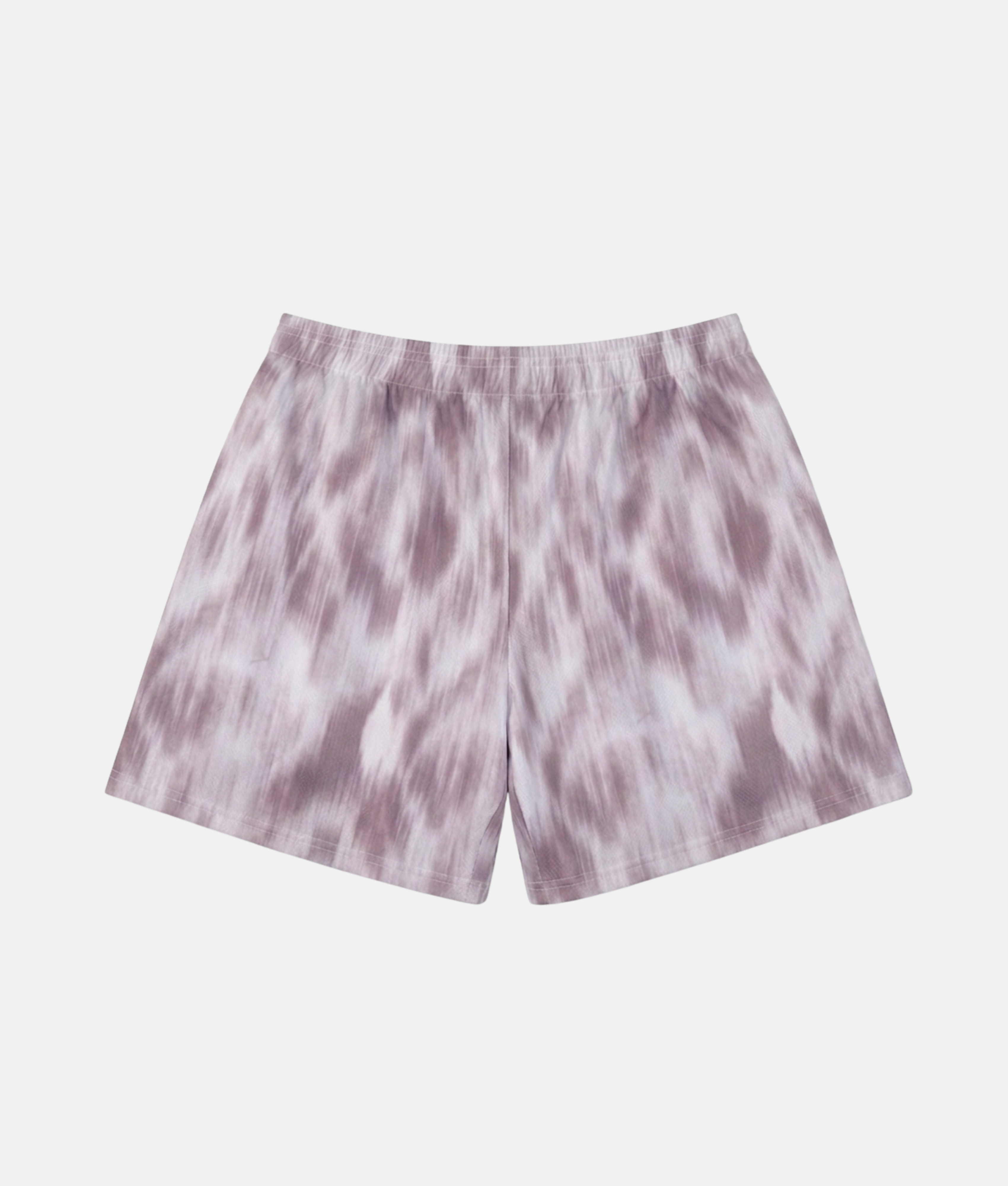 Vue arrière du short de sport 4Handle Crystal Illusion, motif tie-dye lavande et blanc effet cristal.