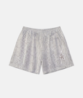 Short de sport 4Handle Diamond Skin avec motif imprimé peau de serpent gris et noir, grand logo 4Handle gris clair sur la jambe droite.