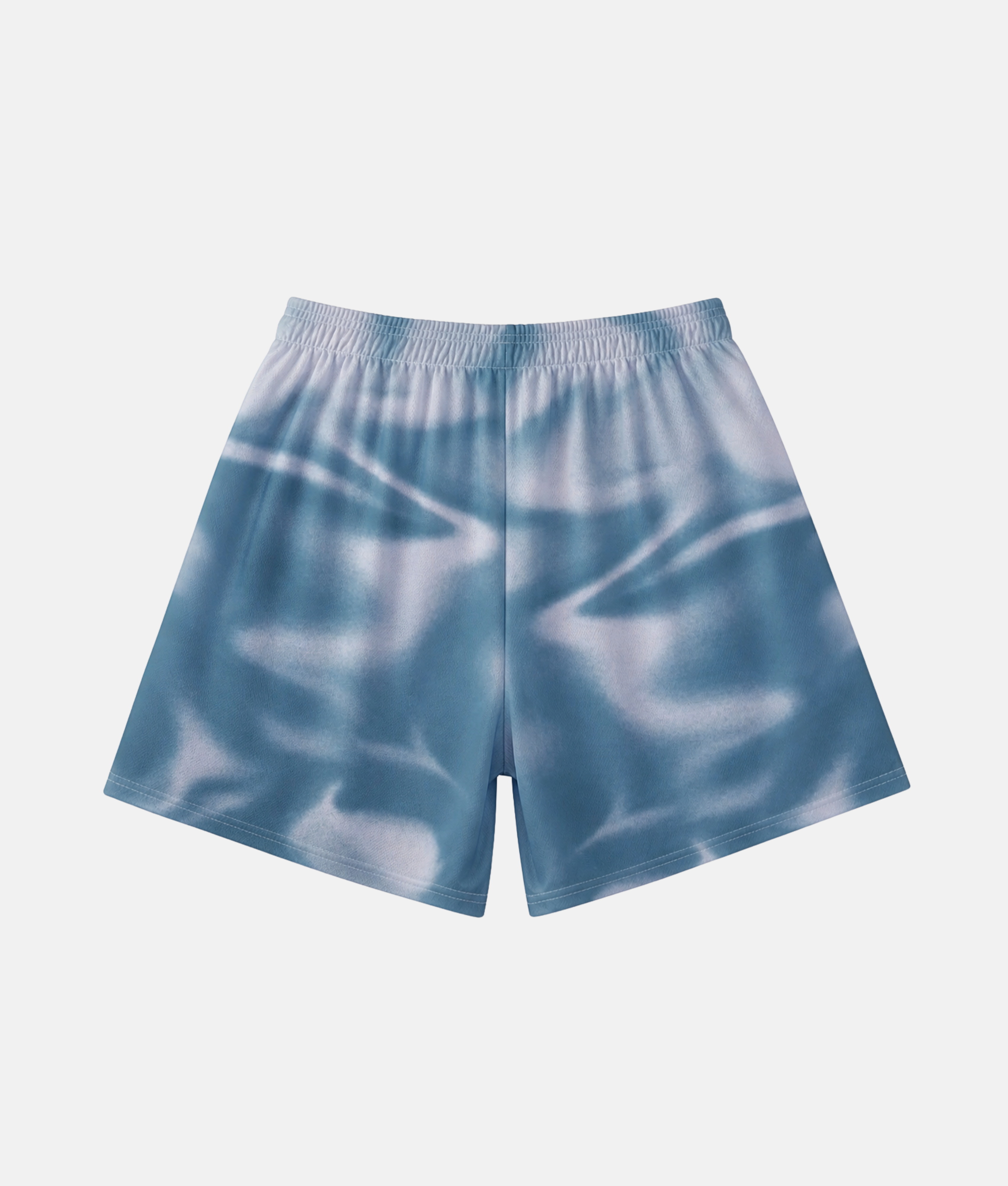 Vue arrière du short de sport 4Handle Shooting Blue, mettant en valeur les reflets et les nuances de bleu du design continu.