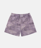 Vue arrière du short de sport 4Handle soft skin, montrant les nuances continues du motif marbré violet délavé.