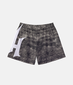 Vue arrière du short de sport 4Handle strange word black, mettant en valeur le design continu de la trame en pointillés sombres.