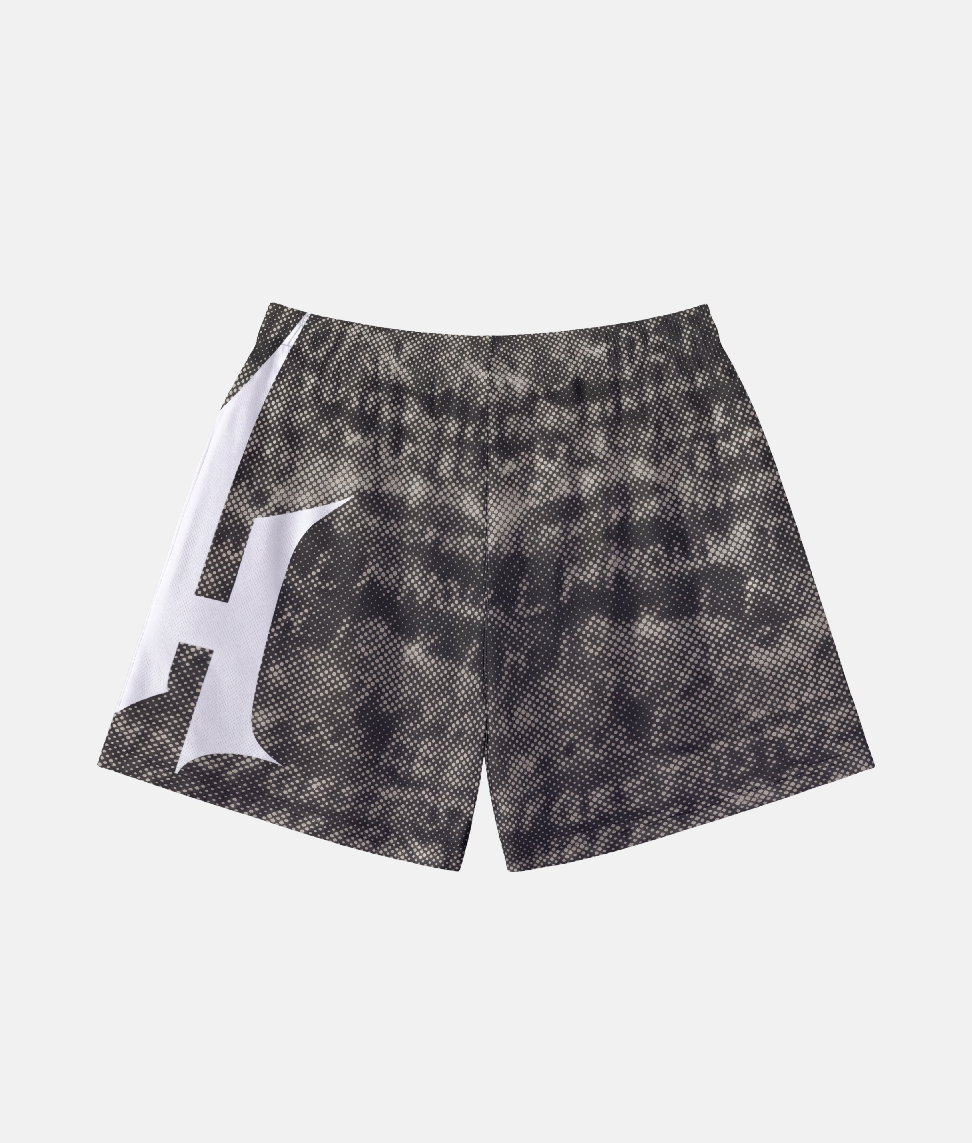 Vue arrière du short de sport 4Handle strange word black, mettant en valeur le design continu de la trame en pointillés sombres.