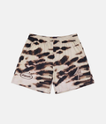 Short de sport 4Handle Wasteland avec motif texturé abstrait dans les tons gris, noir et beige sable, doté du logo 4Handle blanc sur le bas de la jambe droite.